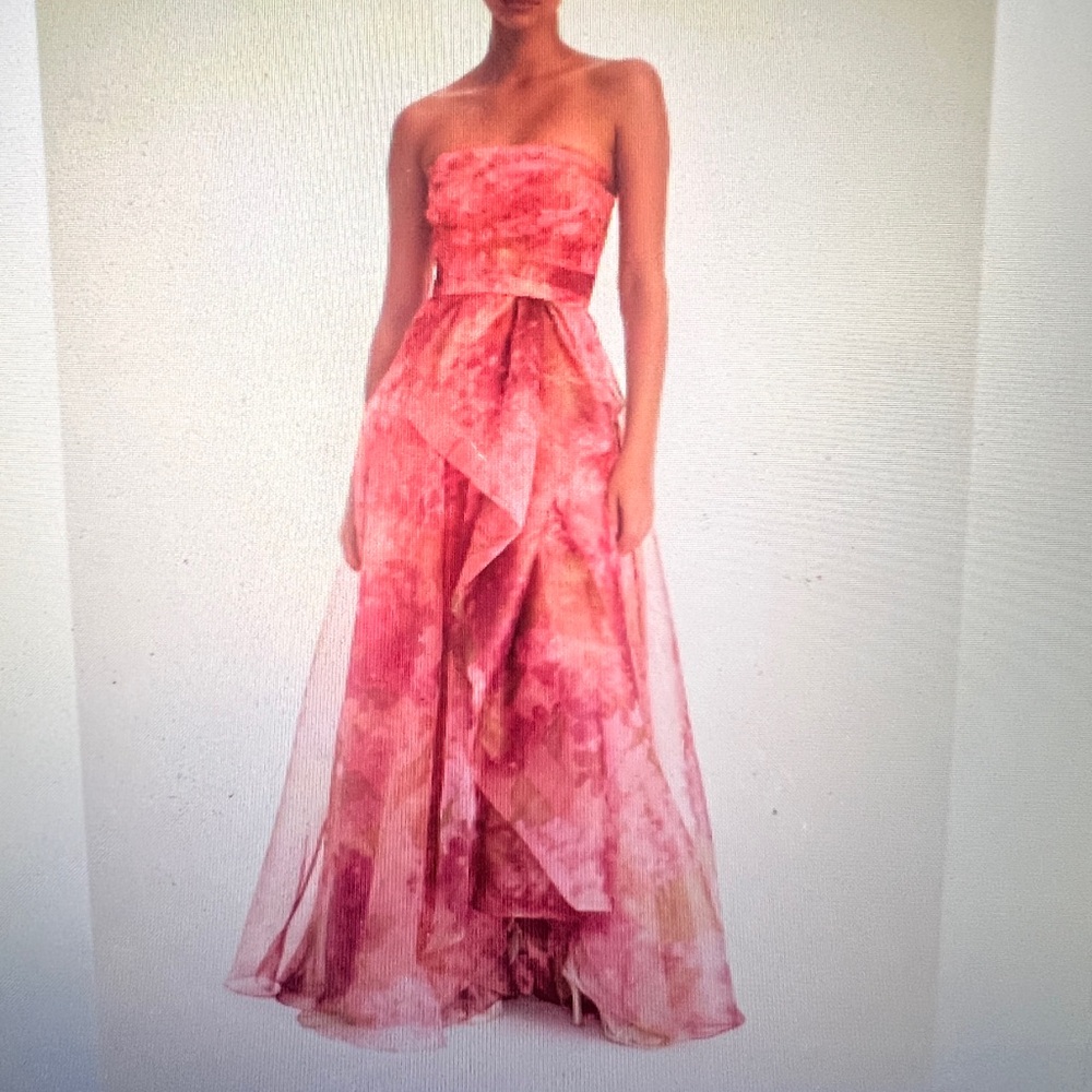 Pink Strapless Gown with Flowing Skirt NWT - A-line EVENING FORMAL  DRESS